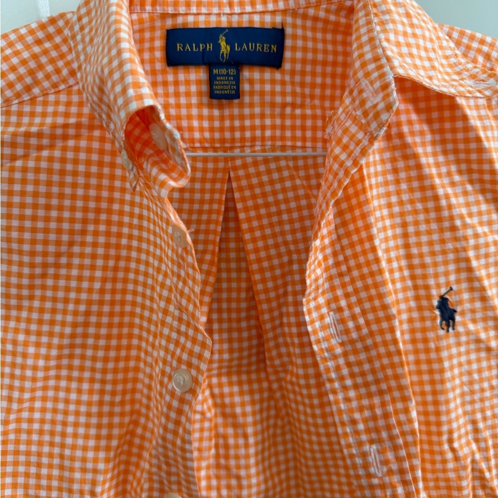 Ralph Lauren Orange Checkered Men's Shirt